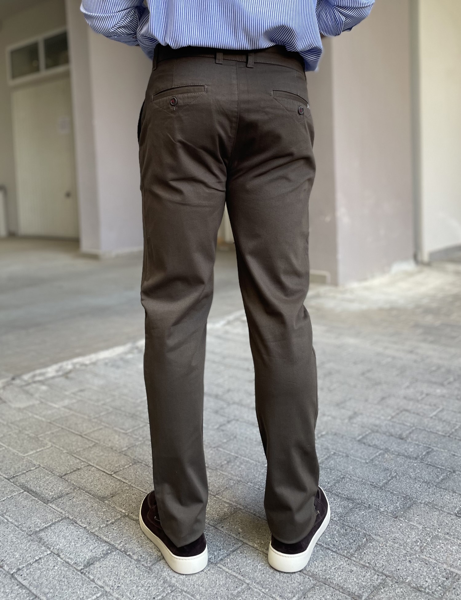 Dynamo ανδρικό καφέ παντελόνι υφασμάτινο Chinos D1316K φωτογραφία